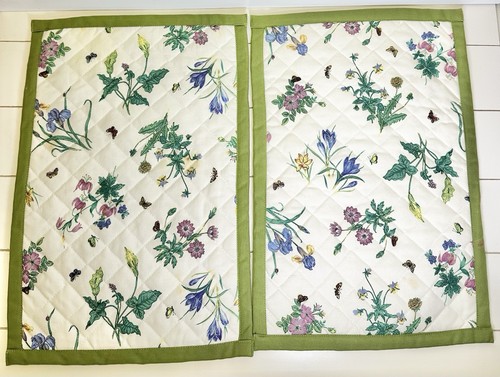Mikasa Garden Bloom 10 Placemats 2 Oven Mitts 4 Pot Holder Spring Easter Quilted - Picture 11 of 14