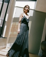 Mara Hoffman Nina Dress Black Maxi Spaghetti Strap V-neck Women’s Size 2 $600