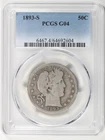 1893 S Barber Half Dollar PCGS G-4