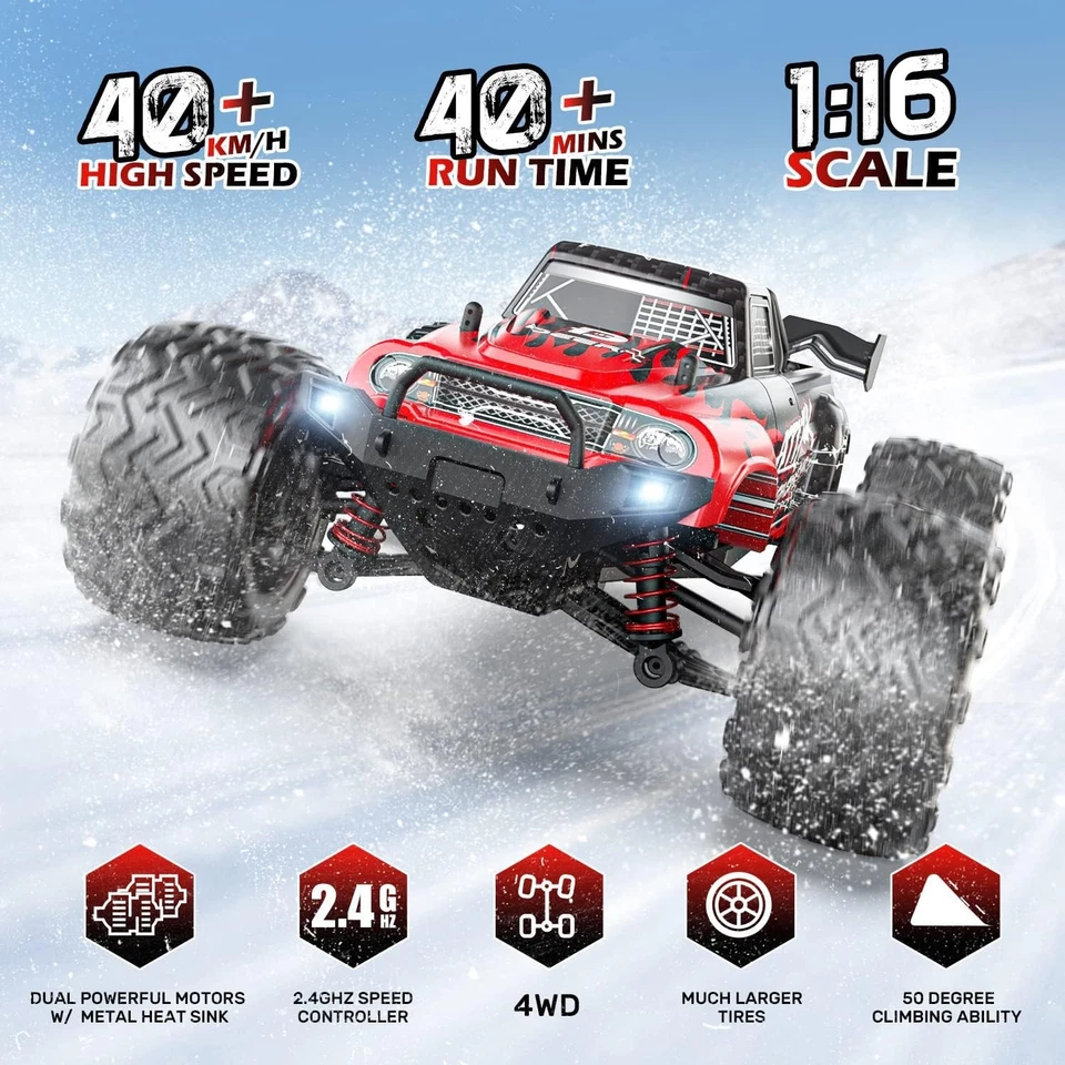 DEERC 9500E 1:16 4WD RC Car 40KPH Off Road Monster Truck for Adults Kids - Image 4 of 4