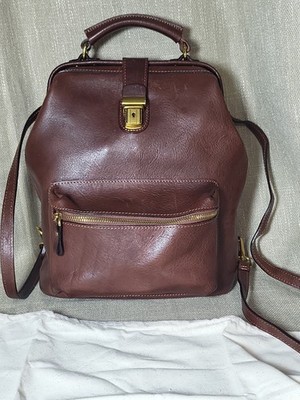 Old Trend Modern Vintage Brown Leather Doctor Backpack Bag w/ Dust Bag