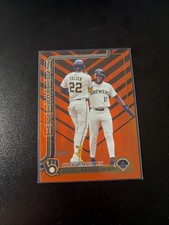 Crew Missiles Chourio/Yelich Holiday Foil 2025 Topps Update Card #US233 Brewers