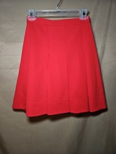 Girl's Handmade Red Pleated Mini Skirt Size 4