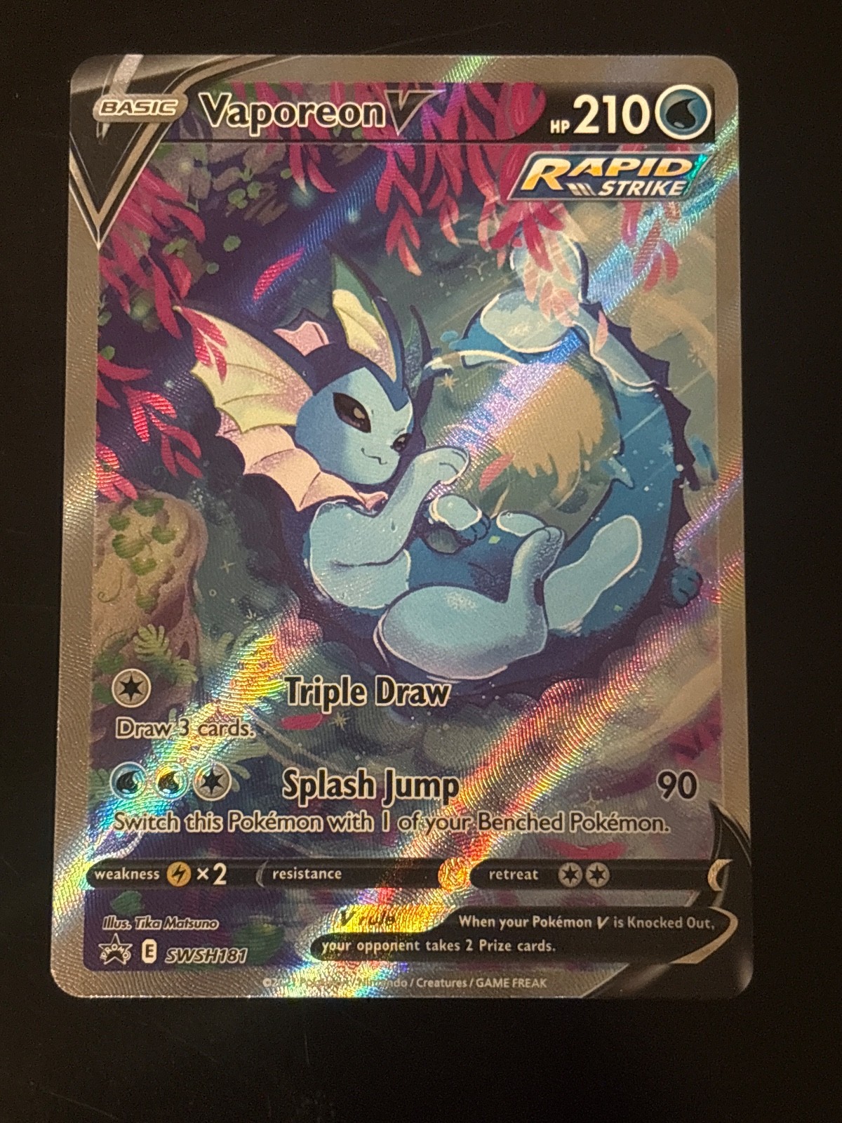 Pokemon TCG Vaporeon V SWSH181 Black Star Promo NM