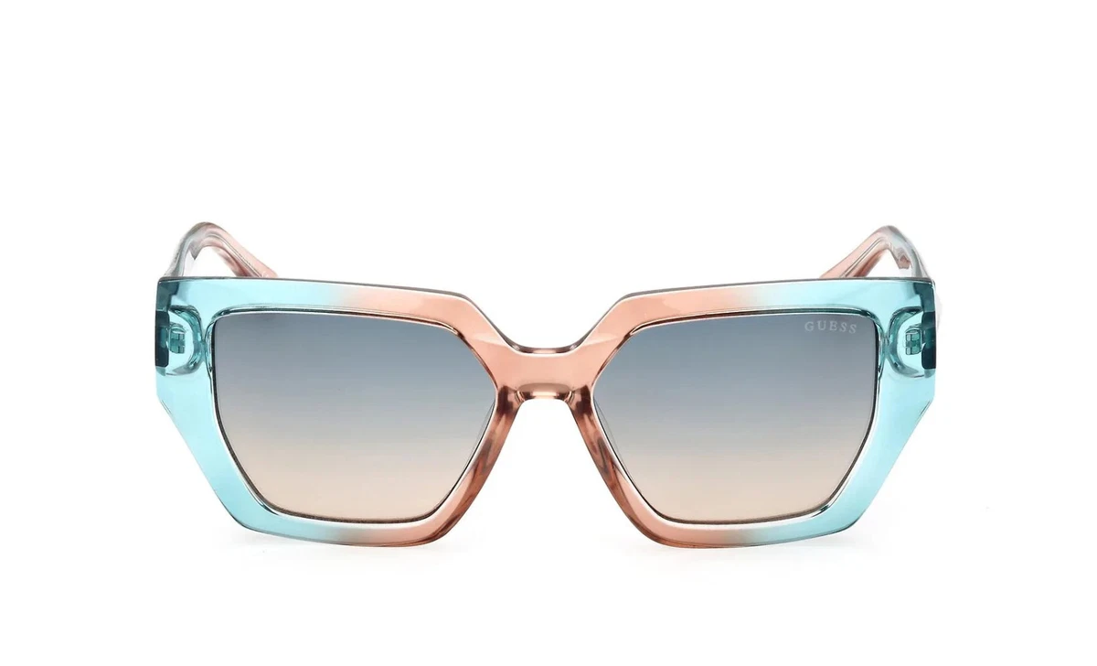 New GUESS Slim Geo Sunglasses GO00086 Acetate Beige Gold Logo Rhinestone GUESS Women main image 4