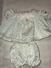 Vintage Cabbage Patch Kids/Doll Clothes White/Blue Rosebud Lace Dress (673)