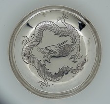 Antique Chinese Wang Hing 90 Solid Silver Dish Hallmarked