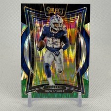 2024 Rico Dowdle Black and Green Shock Prizm #90, RB, Cowboys, NFL