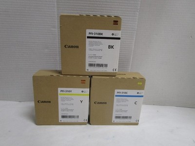 CANON PFI-310BK PFI-310Y PFI-310C Genuine Expired LOT OF 3 SEE PHOTOS FREE SHIP