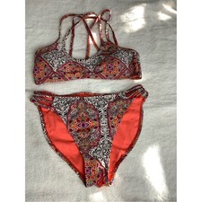 Indigo Rein NWOT sz MED Festival Bohemian Indie medallion pattern mix bikini set