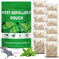12 Pack Peppermint Oil Mouse Repellent Pouches - Powerful Pest Repellent for Rod