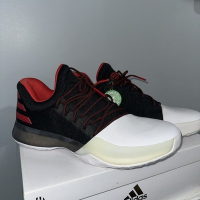 Size 10.5 adidas Harden Vol. 1 Black White Red Lace Up Basketball Sneakers