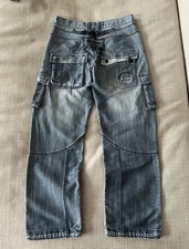 Vintage Police Baggy Jeans Cargo Y2K