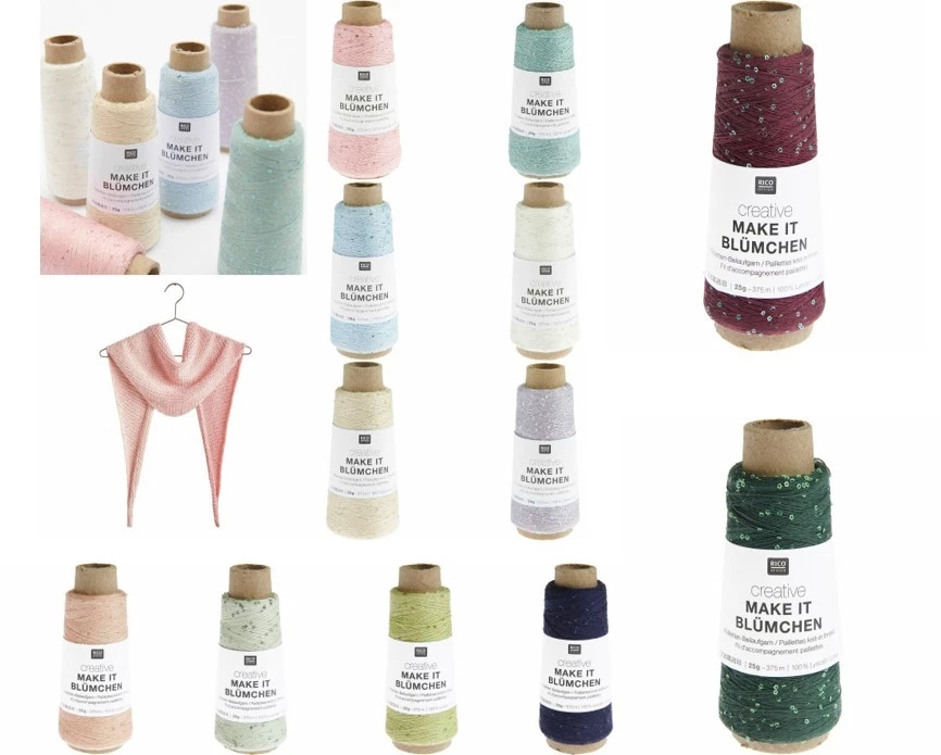 RICO DESIGN 25g Rico Creative Make It Blümchen Beilaufgarn zum Mitstricken GP 131,60€/1kg