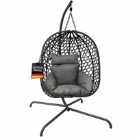 HäNgesessel HäNgestuhl Anthrazit Gestell HäNgeschaukel Indoor Outdoor + Kissen