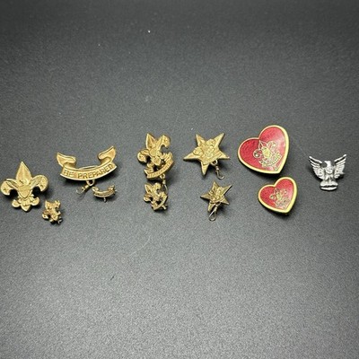 11 VINTAGE BOY SCOUT Rank PINS Eagle First Second Class Star Life Tenderfoot BSA