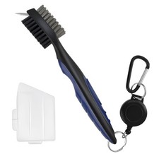 Golf Club Brush and Groove Cleaner Retractable Zip-Line Cleaning black