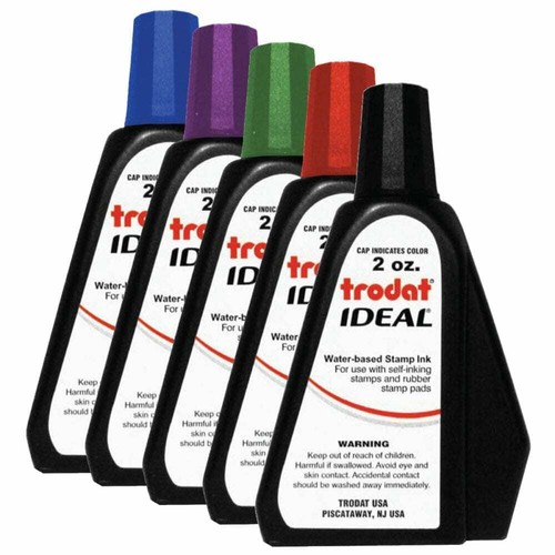 2 oz Trodat/Ideal Rubber Stamp Refill Ink For Stamps or Stamp Pads
