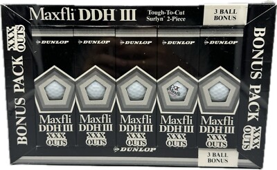 Maxfli Master DDH 3 Design 18 ball Bonus Pack New In Box Made in USA Golf Balls