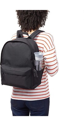 Amazon Basic Classic School Lightweight double-zipper closure Backpack, Black