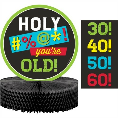 Age Humor Honeycomb Centerpiece with Age Stickers 12" x 9" Paper Birthday Decor - Bild 1 von 1