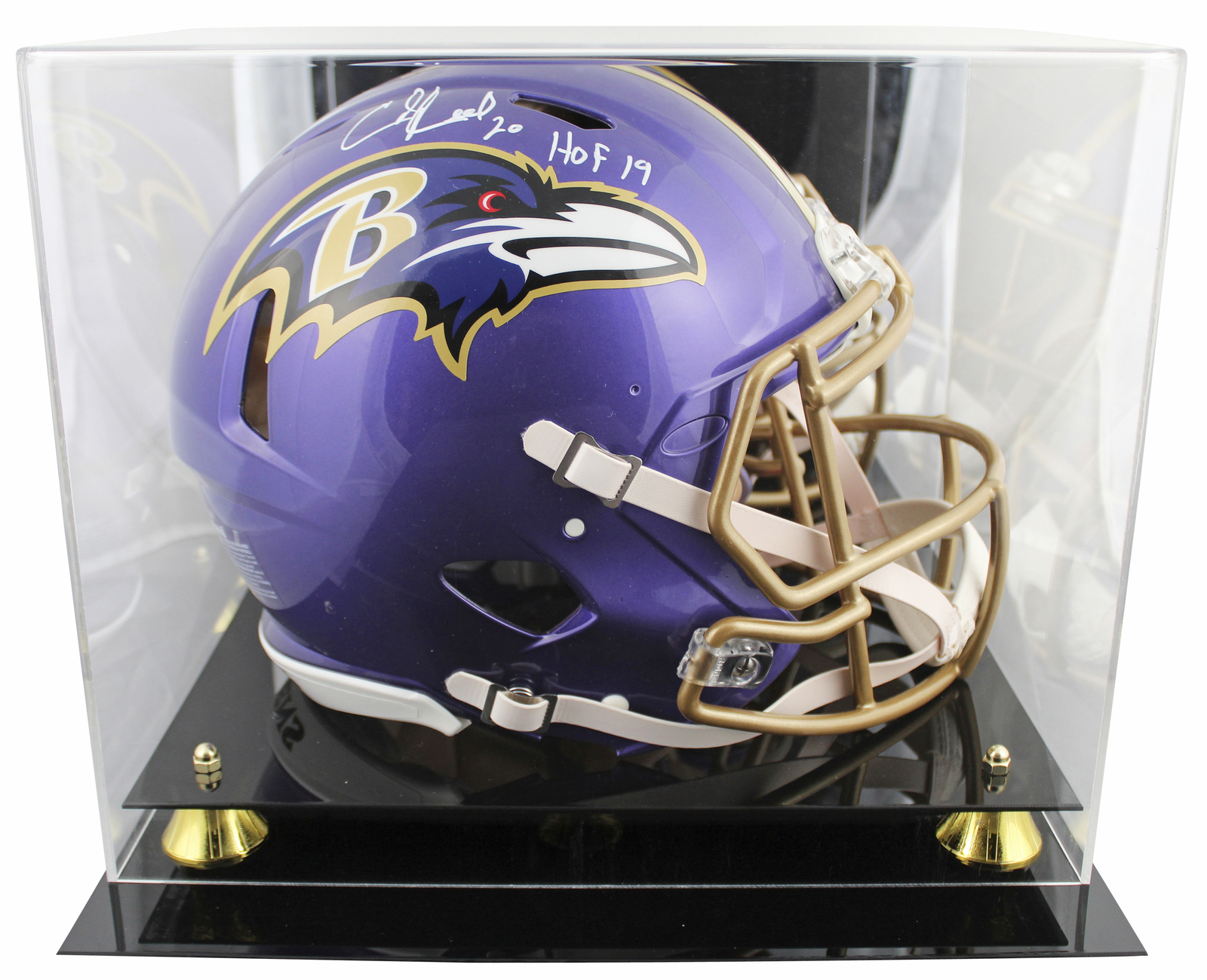 Ed Reed Autographed Signed Ravens "HOF 19" Flash F/S Speed Proline Helmet W/ Case Beckett Wit 
