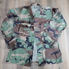  US Army Issued Shirt Jacket Woodland Camo Combat Pattern Med-Reg 37"  41" Chest