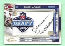 DARREN MCFADDEN 2008 PLAYOFF Prestige DRAFT Patch AUTOGRAPH #'d 8/100 RC RAIDERS