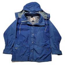 THE NORTH FACE Womens Large Gore-Tex Hooded Jacket Made in USA Blue Vintage