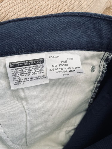 Levi’s French Navy Blue Straight Leg Jeans 36W 32L Excellent Condition - Picture 5 of 5