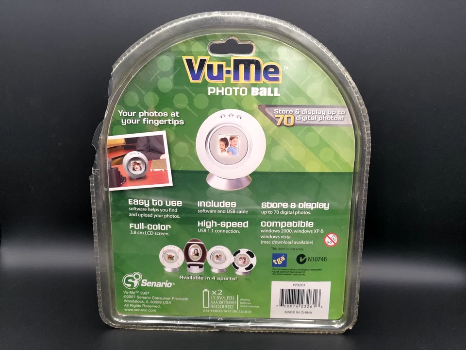 Vu-Me Photo Ball - Digital Photo Frame - Holds 70 pics (2007) Senario - NEW - Image 2 of 2