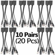 10Pairs Power Over Ethernet Passive PoE Adapter Injector Splitter Kit PoE Cable