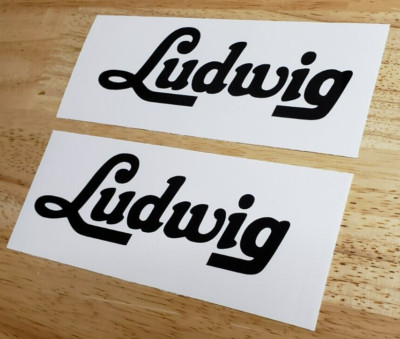 ludwig Decals Stickers vintage Gloss Black 8'' (2) Fast USA