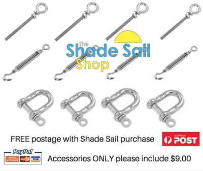 THE SHADE SAIL SHOP Shade Sail 10mm Installation Accessory Kit 12pcs Square/Rectangle SR4-10mm