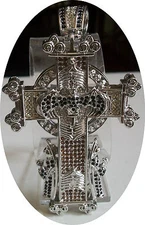 Men's Silver Finish Cross With Praying Man Religious Fashion Hip Hop Pendant