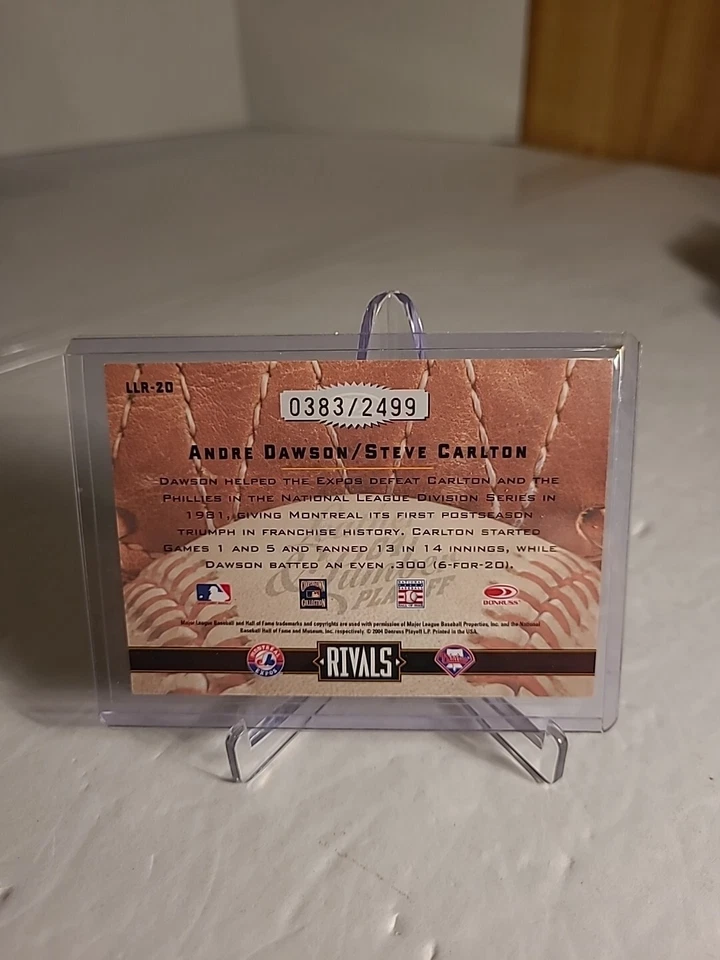  2004 Donruss Leather And Lumber #LLR-20 Andre Dawson & Steve Carlton Rivals... - Image 2 of 4