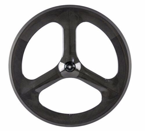 70mm Clincher Tri spokes carbon Wheels Road Bike 3 Spoke Front Bicycle Wheels - Picture 1 of 1