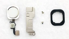 WHITE Touch ID Home Button Flex Cable+Seal+Plate+Screws for iPhone 6 & 6 Plus 