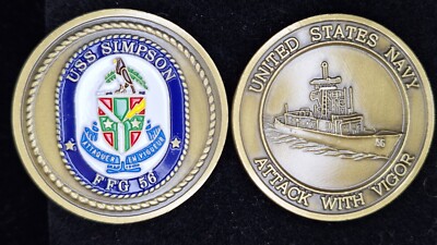 FFG-56 USS SIMPSON ''Attack with Vigor'' - Navy Challenge Coin