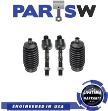 4 Pc Steering Kit for Acura TL/TSX Honda Accord, Inner Tie Rod Ends, Bellow Boot