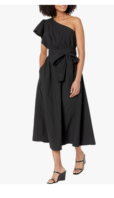madewell ruffled one shoulder dress Ruffled One-Shoulder Midi Dress by Madewell
