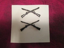 Infantry Badges showing Crossed Rifles subdued black USA Made SPECIAL