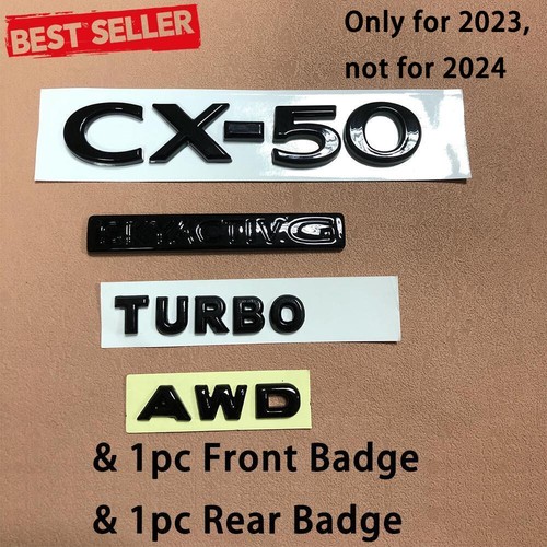 6pcs For 2023 CX-50 AWD SKYACTIV G Turbo Rear Emblem + Front Badge Replace Black - 第 1/8 張圖片