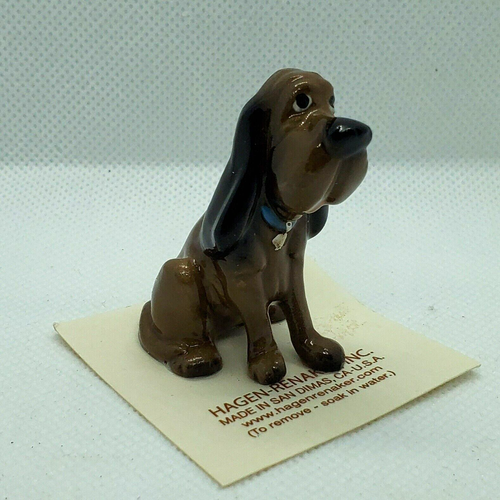 Figura de perro Hagen Renaker Bloodhound 1 7/8 pulgadas de alto marrón NUEVO - Imagen 2 de 6