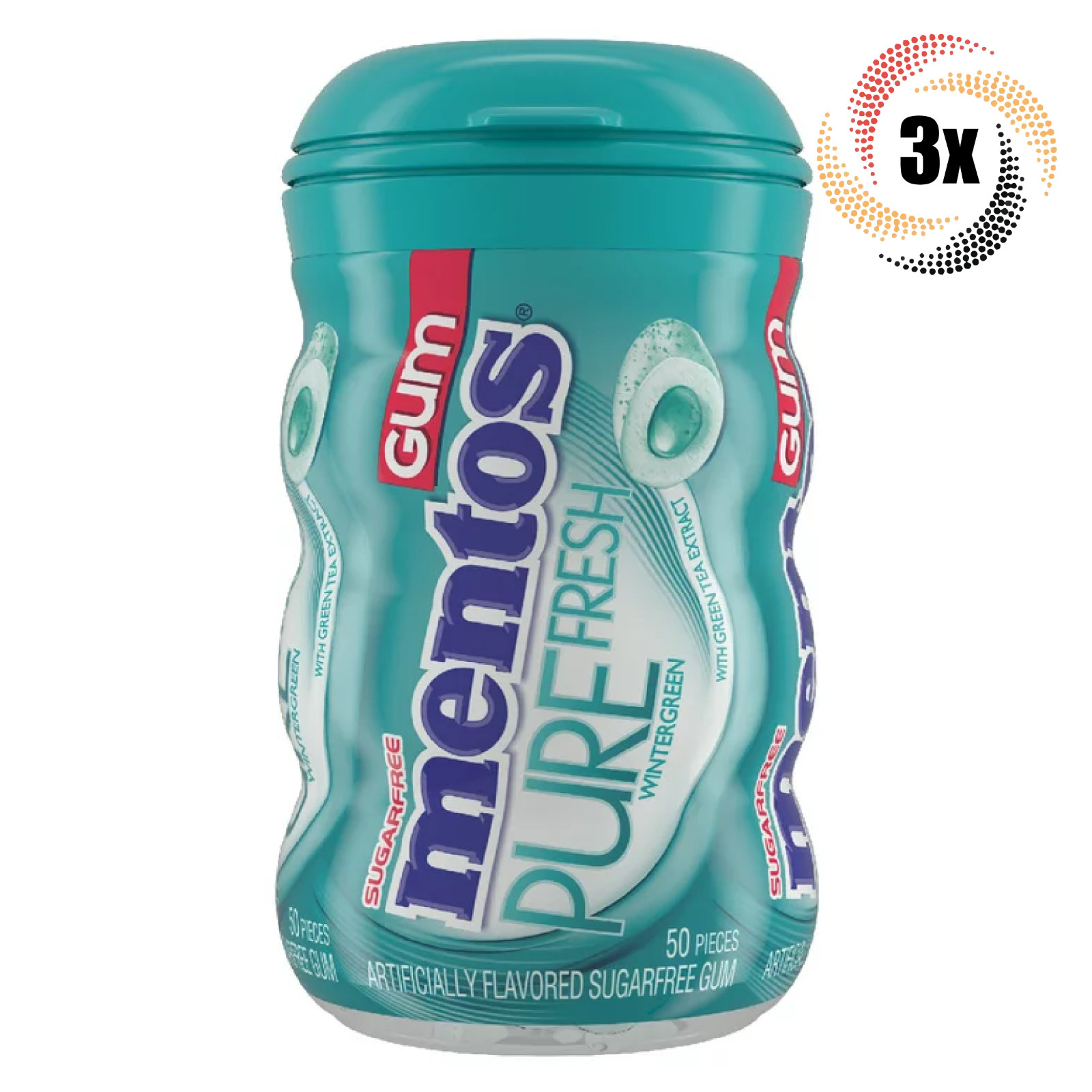 3 флакона жевательной резинки Mentos Pure Fresh со вкусом грушанки по 50 штук в каждом 353 унции 4890₽