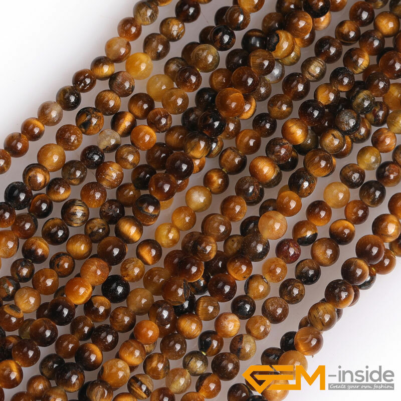 Natural Tiger's Eye Gemstone Round Spacer Beads - 4mm To 14mm Sizes, 15' Strand, Lead & Nickel Free