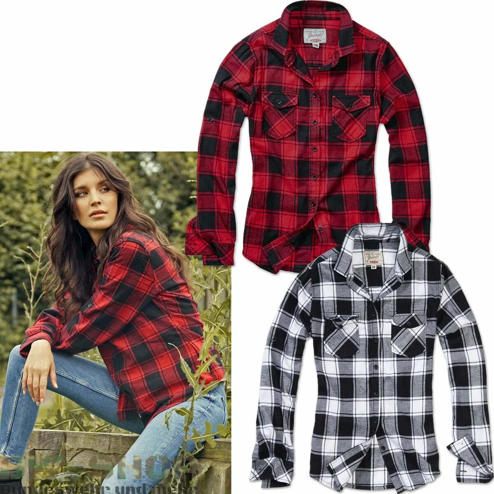 BRANDIT AMY CHECK SHIRT DAMEN LANGARM HOLZFÄLLERHEMD KARIERT LADY HEMD FLANELL