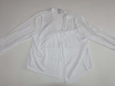 Christopher & Banks Women's Open Front Cardigan Sweater Size 14W / X NWT White