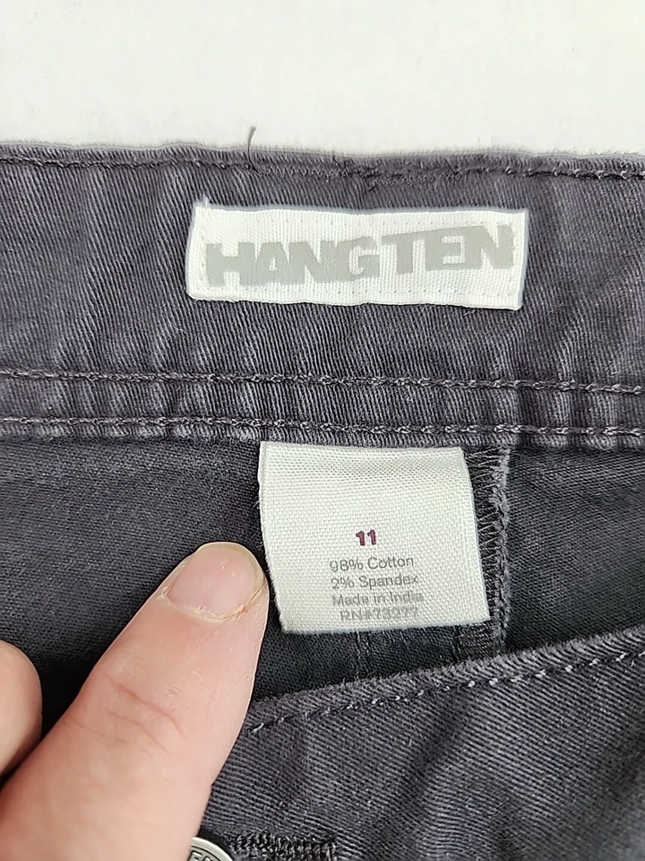 Hang Ten Womens Size 11  35 Waist Black Cargo Pocket Cotton Blend Shorts - Image 3 of 4