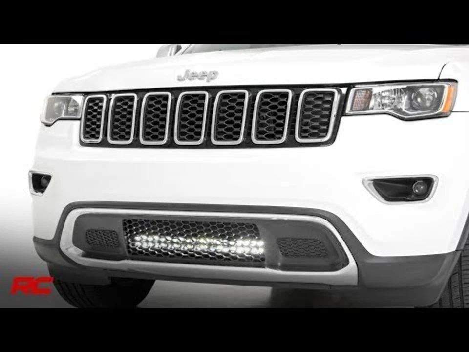 Kit de parachoques LED negro Rough Country para Jeep Grand Cherokee 20" con ámbar DRL 11-20 Foto 3 de 4